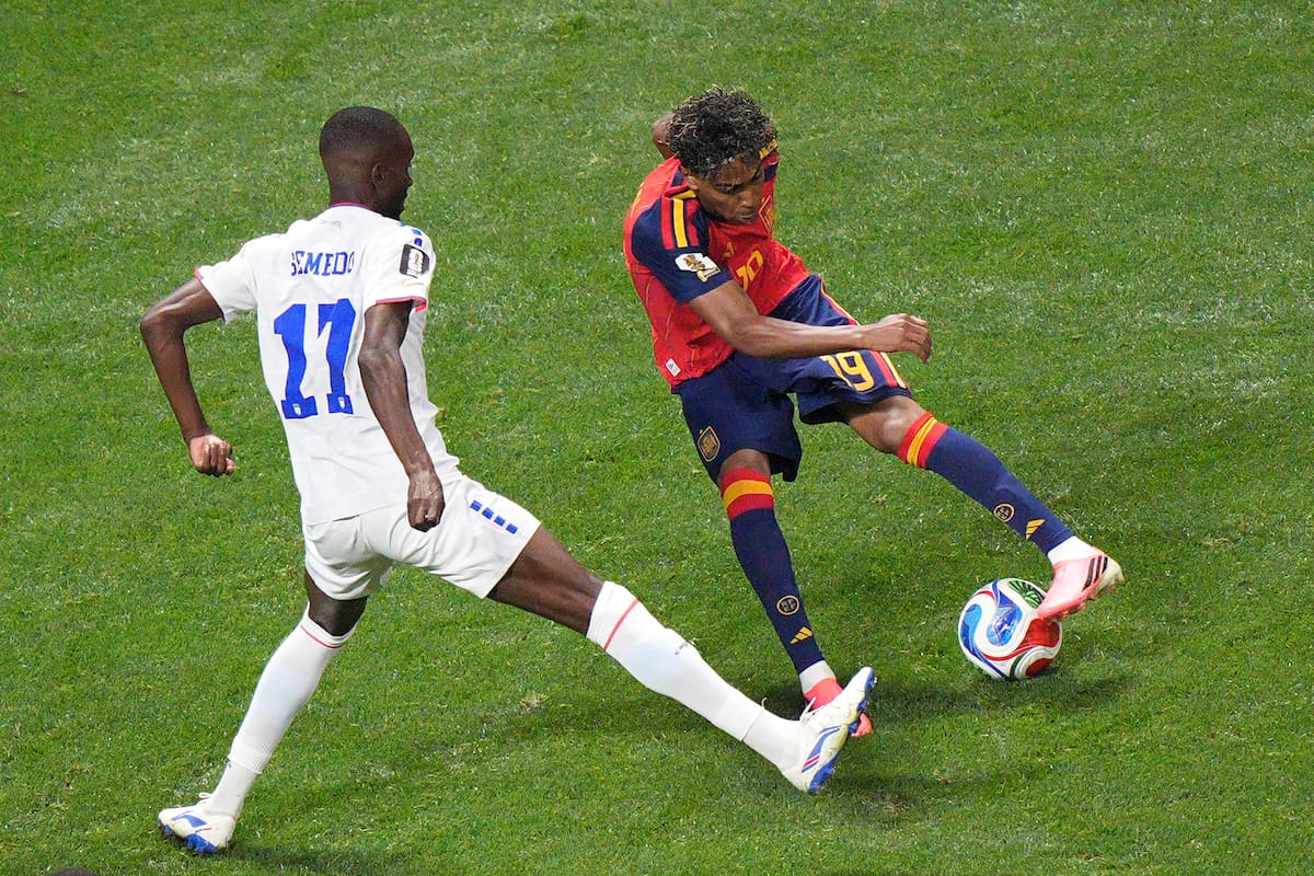 El español Lamine Yamal debutó en la Copa Mundial. //Foto, AP: Jacob Kupferman