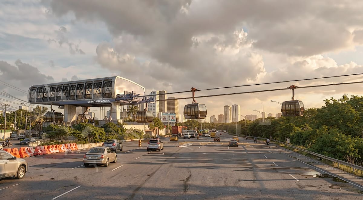 Así lucirá la estación de Manga del teleférico Kalamarí en Cartagena // Cortesía: Alcaldía de Cartagena.