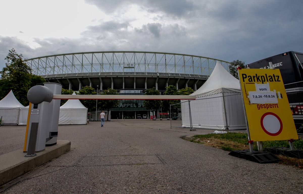 Una vista exterior del estadio Ernst Happel en Viena el jueves 8 de agosto de 2024. //AP