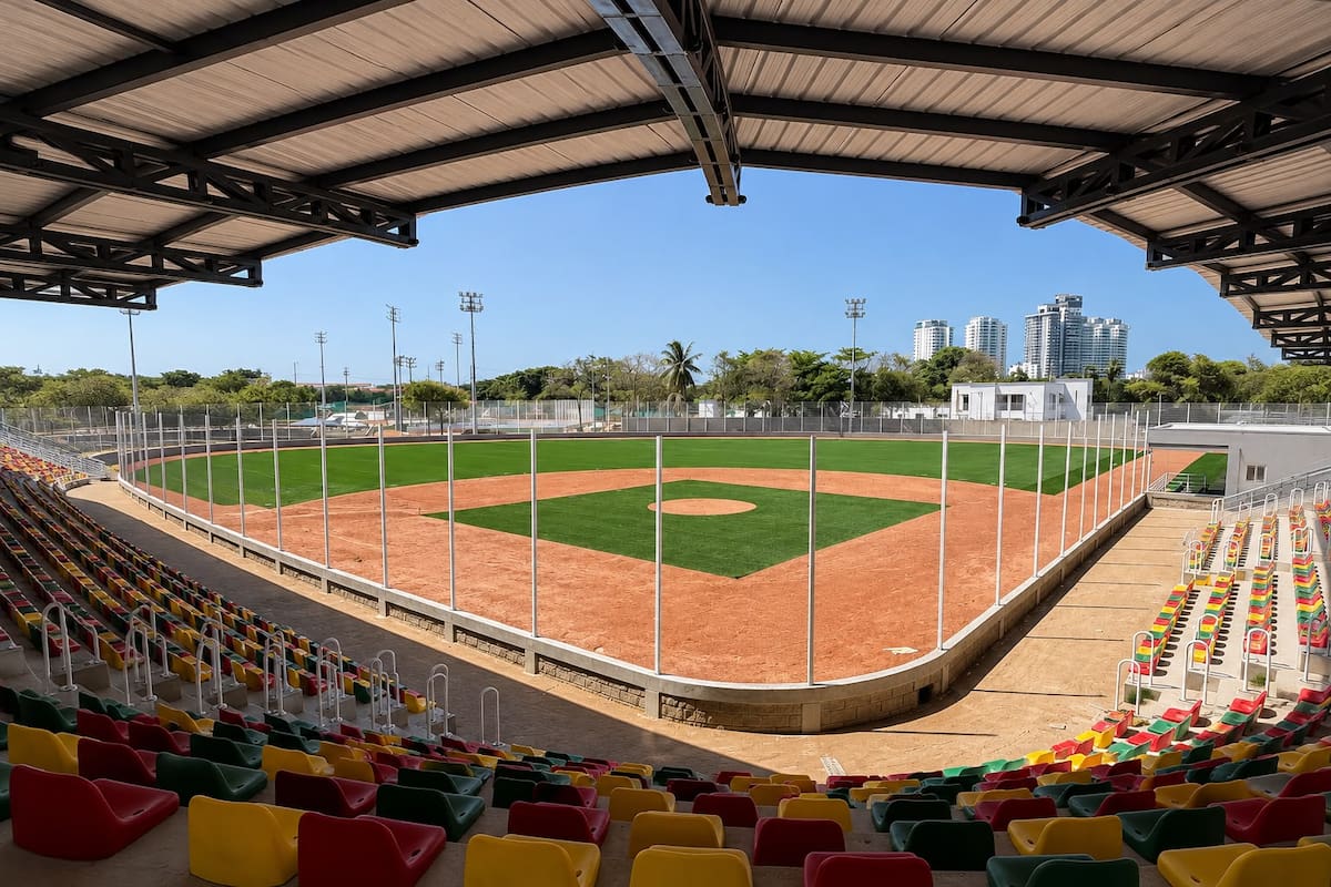 Estadio de béisbol del Nuevo Chambacú. // Foto: Cortesía - Alcaldía de Cartagena.