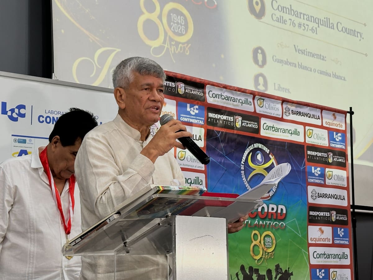 Estewil Quesada Fernández, actual presidente de Acord Atlántico y vice presidente de Acord Colombia, durante la celebración de los 80 años de la agremiación periodística que preside.//El Universal.