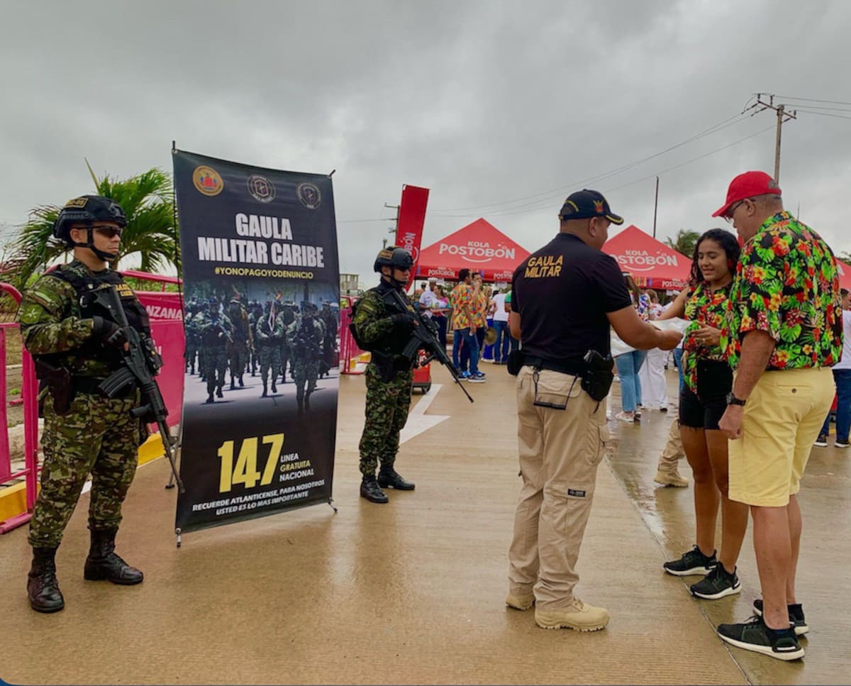 El teniente coronel Andrés Agudelo, comandante del Gaula Militar Caribe, dijo en el Atlántico se viene haciendo campañas contra la extorsión.//Cortesía @GaulaMilitares.