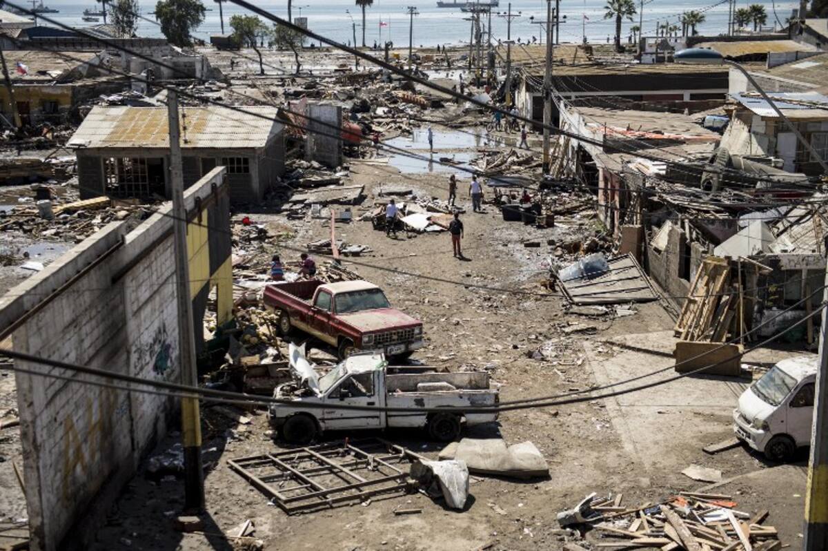 El pasado16 de septiembre, el centro y norte de Chile fueron azotados por un terremoto de 8,3 de magnitud, seguido de un tsunami, que dejaron un saldo de 15 muertos. AFP