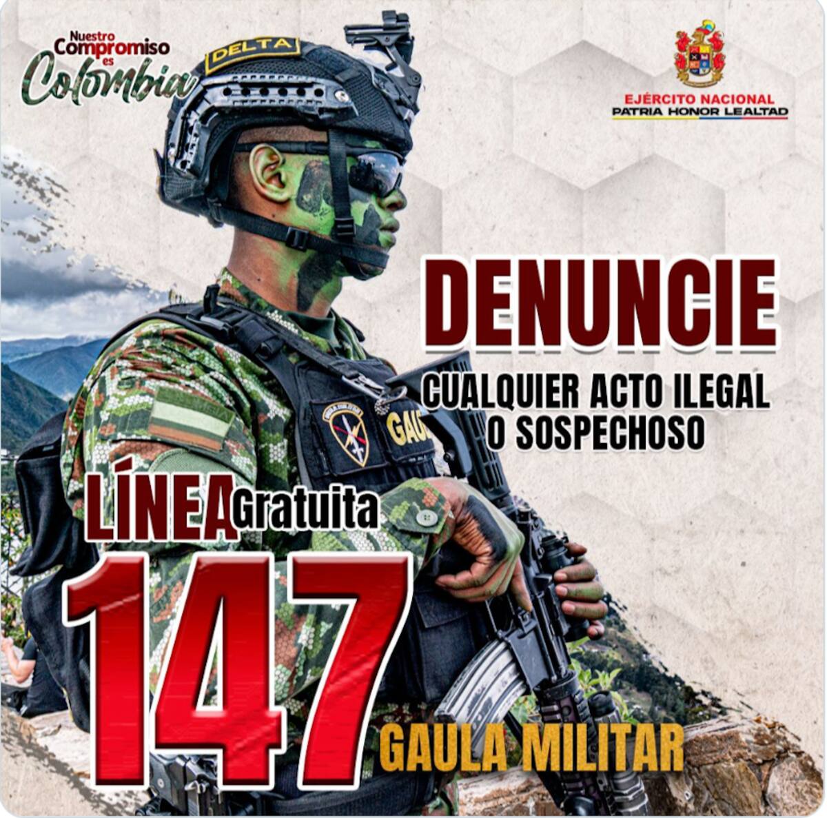 El teniente coronel Andrés Agudelo, comandante del Gaula Militar Caribe, invitó a los afectados por al extorsión a denunciar a los delincuentes//Cortesía @GaulaMilitares.