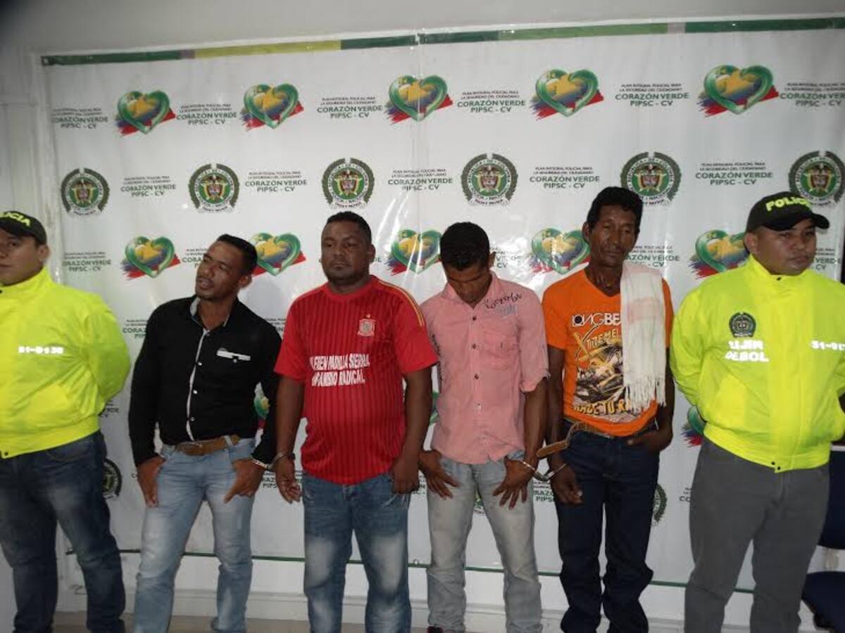Los capturados fueron cobijados con medida de aseguramiento. Foto: Cortesía Policía de Bolívar.