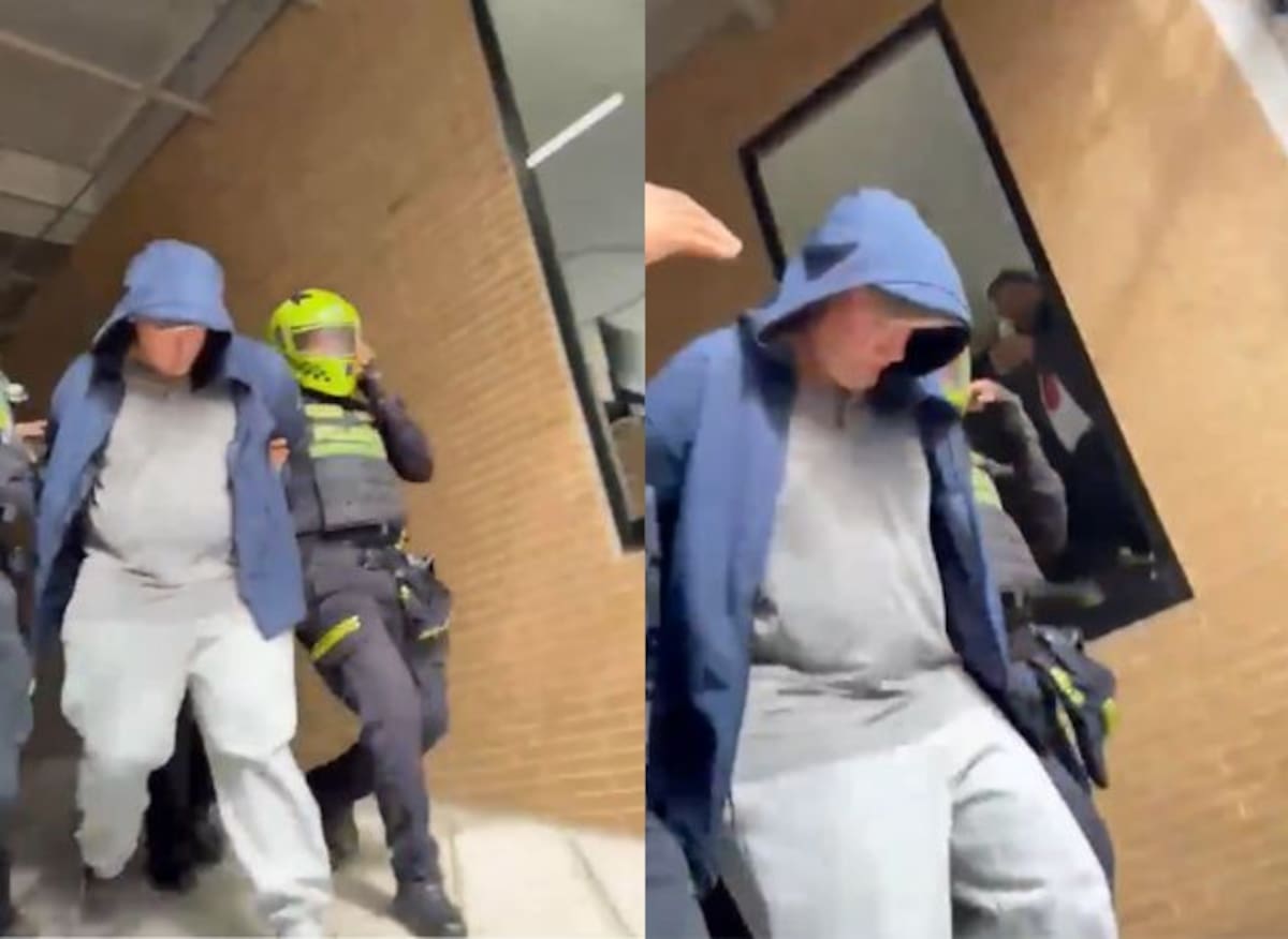 Extranjero fue capturado por presunto abuso de un menor en un balcón de Bogotá. // Foto: captura de pantalla tomada por un periodista de El Universal.