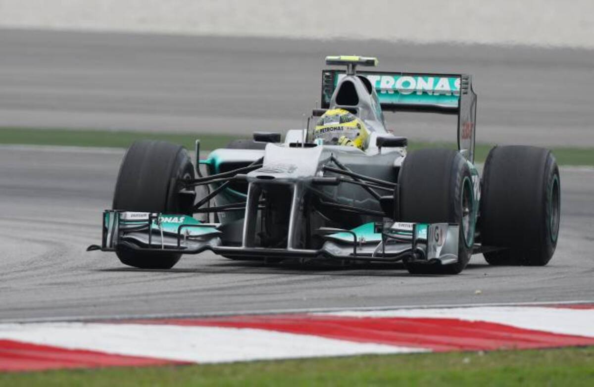 El carro del alemán Nico Rosberg de Mercedes. AP Achmad Ibrahim