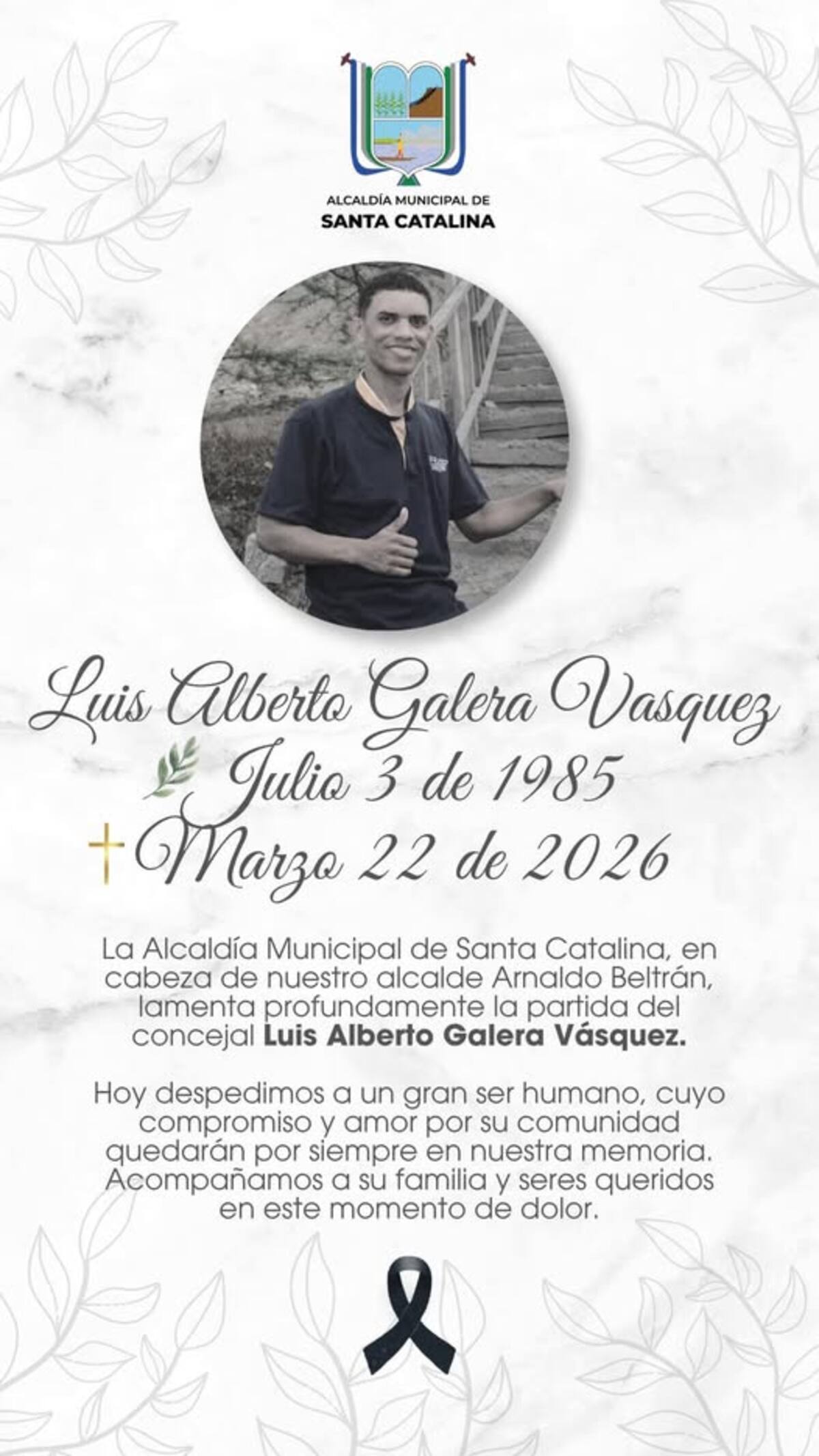 Pronunciamiento de la Alcaldía de Santa Catalina, Bolívar