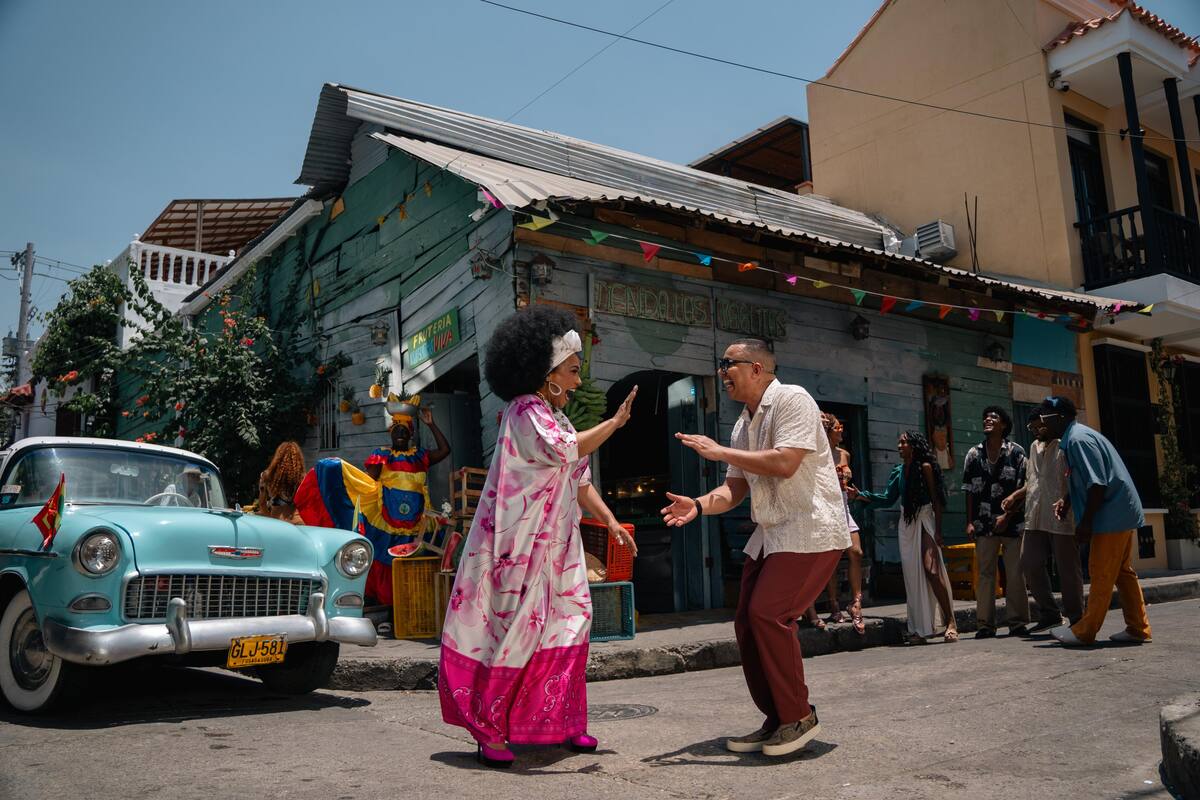 Así fue el rodaje en Cartagena de Felipe Peláez y Aymee Nuviola