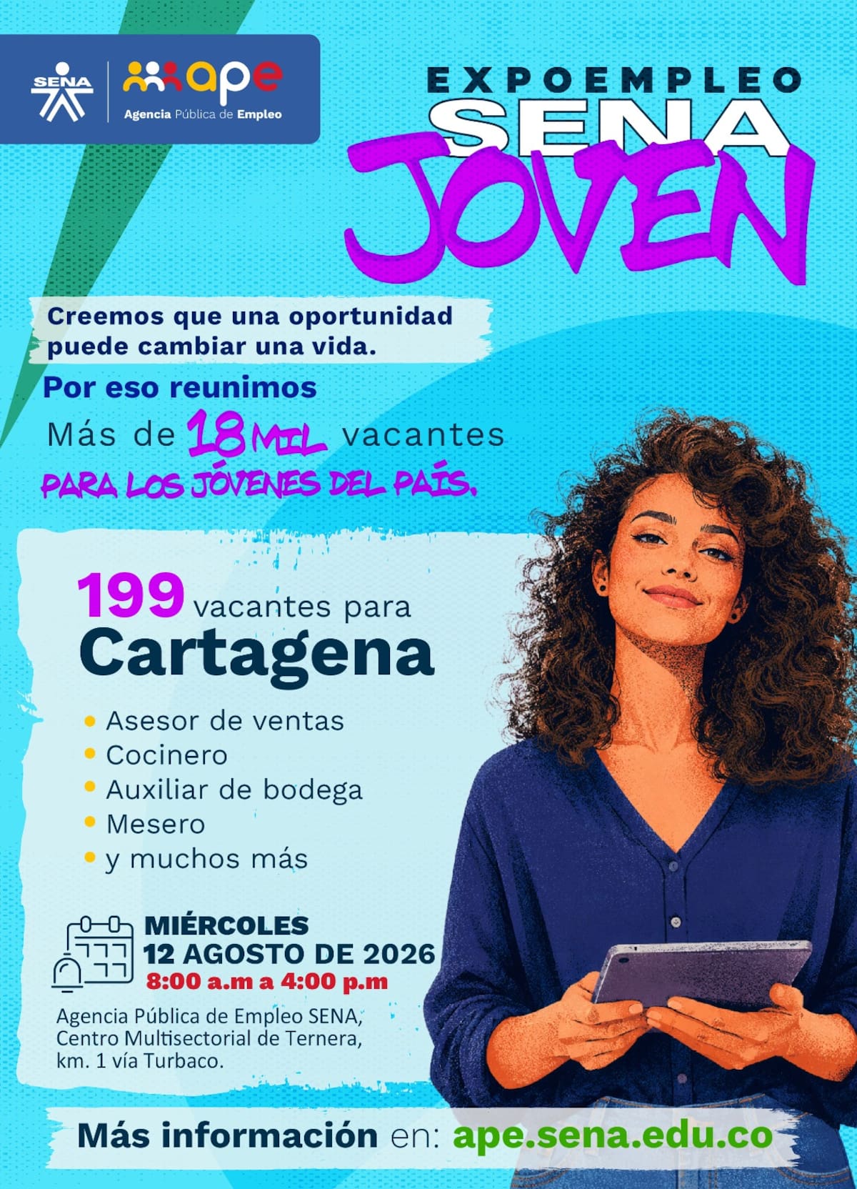Vacante disponibles en la Expo Empleo SENA Joven en Cartagena. // Foto; Cortesía - SENA.