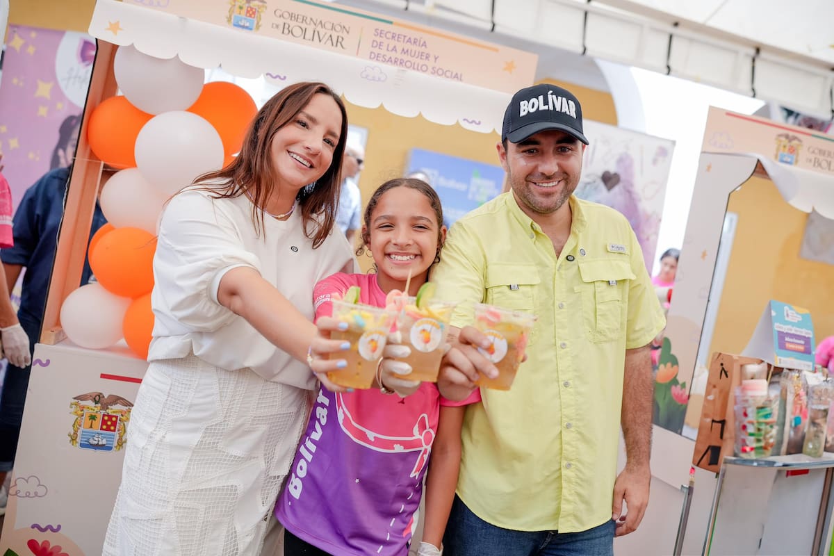 La primera gestora Angélica Salas y el gobernador Yamil Arana asistieron a la I Feria de Miniemprendedores de Bolívar. // Foto: Cortesía