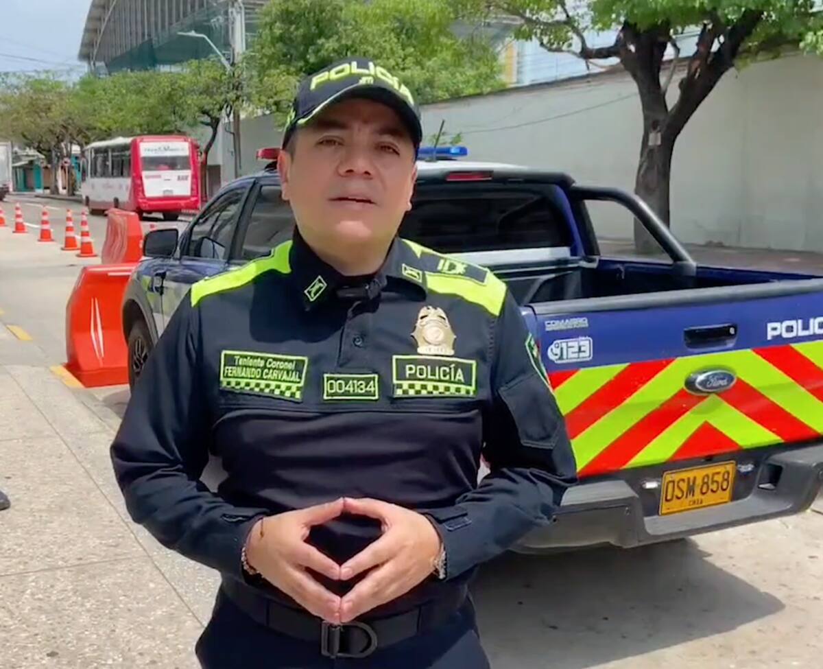 Coronel Fernando Carvajal, comandante Operativo de la Policía Metropolitana de Barranquilla.//Cortesía.