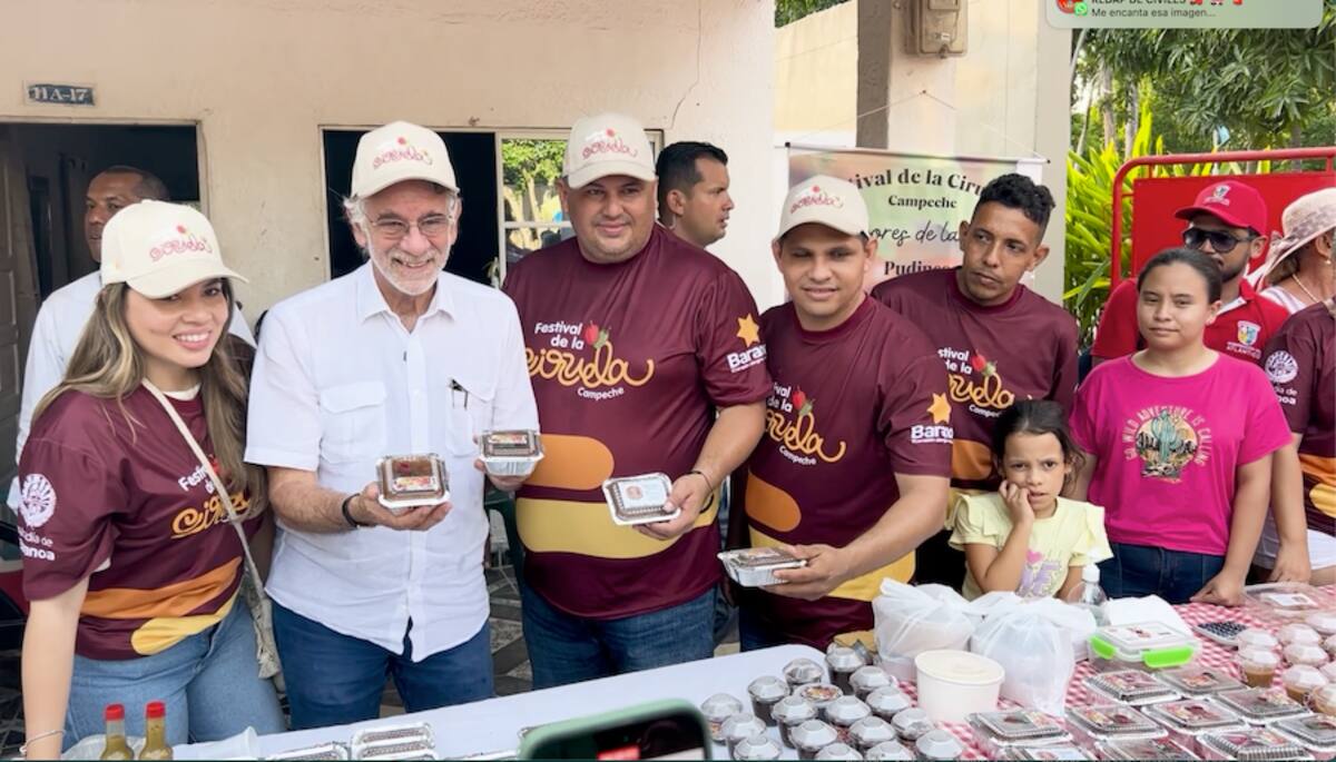 El gobernador del Atlántico, Eduardo Verano, y el alcalde de Baranoa, Edinson Palma, estuvieron en el lanzamiento del 38 del Festival de la Ciruela, que se realizará este fin de semana en Campeche.//Cortesía Gobernación del Atlántico.