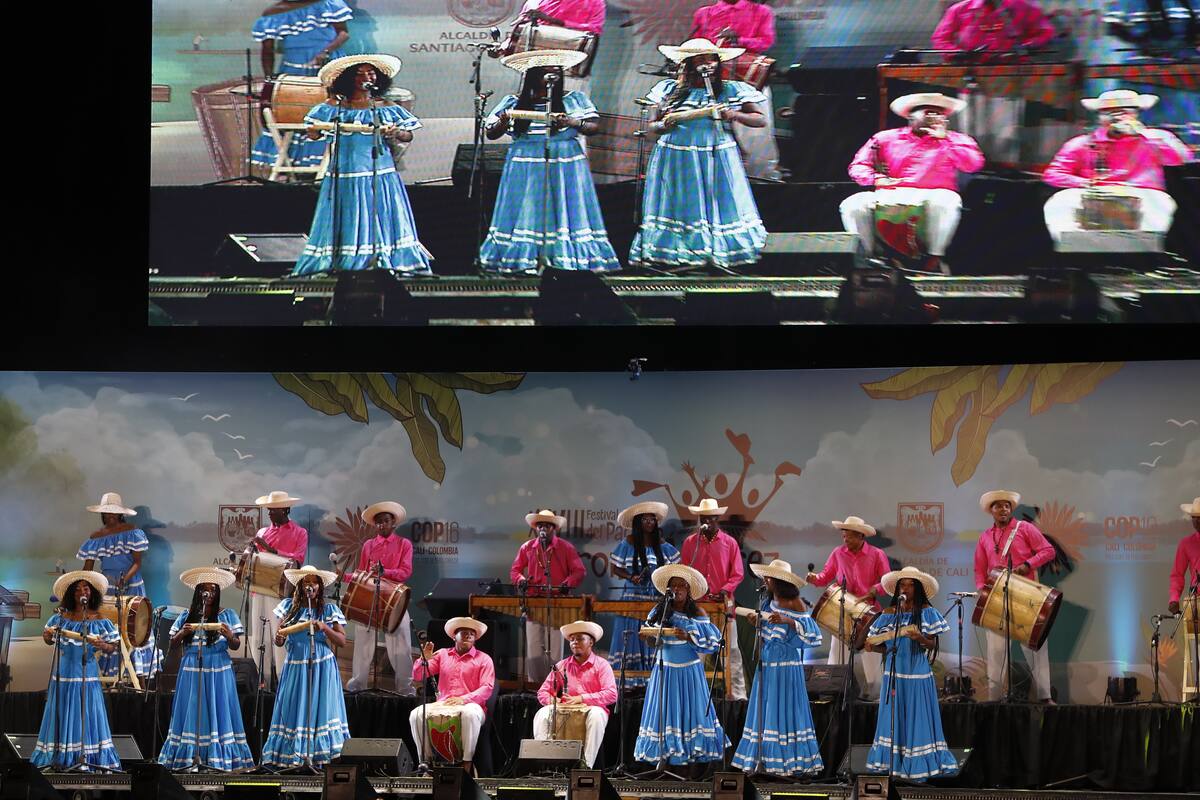Músicos se presenta durante el inicio del Festival Petronio Álvarez, en Cali (Colombia). La fiesta de lo afro y de la música del Pacífico. //Foto: EFE