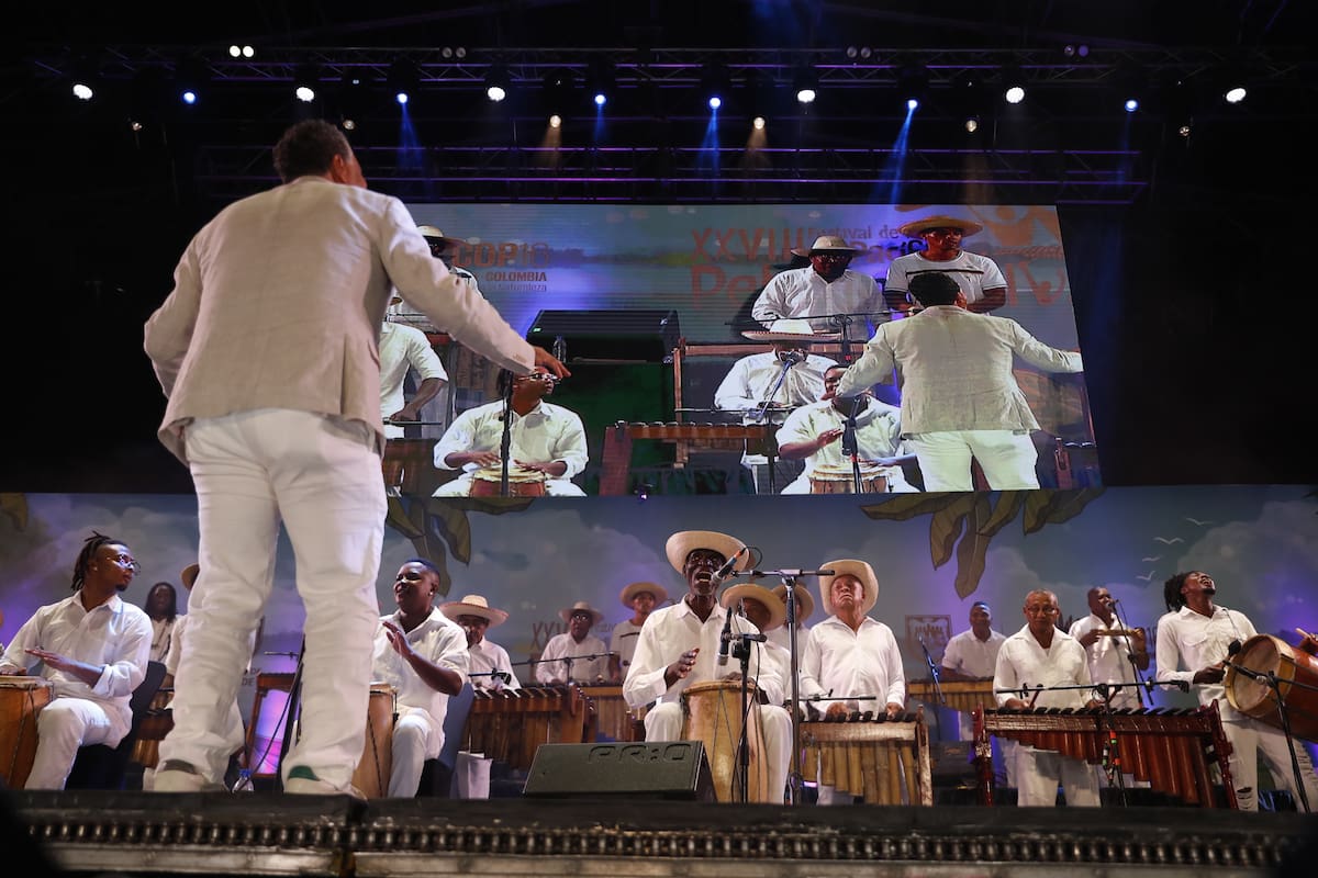 Músicos se presenta durante el inicio del Festival Petronio Álvarez, en Cali (Colombia). La fiesta de lo afro y de la música del Pacífico. //Foto: EFE