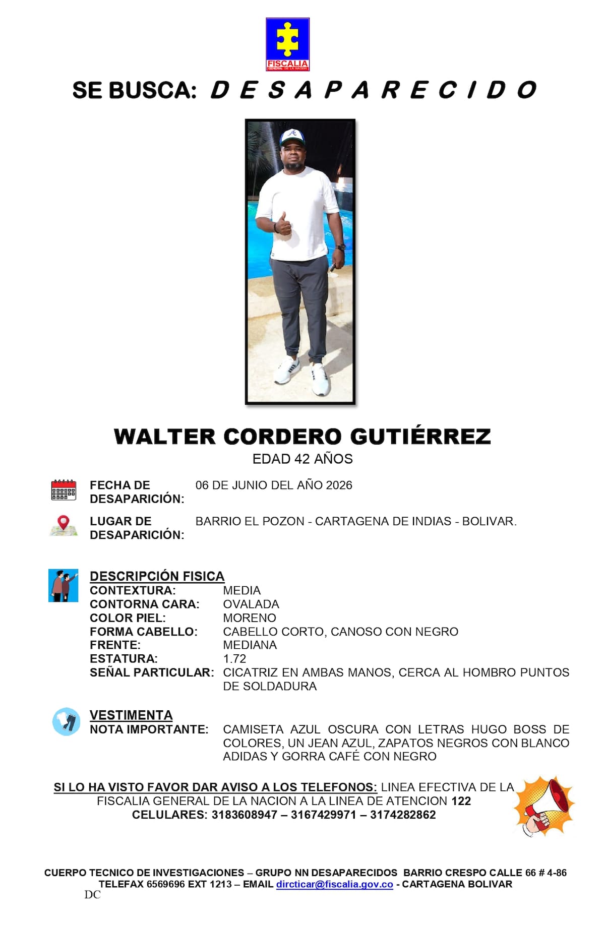 FICHA DE BUSQUEDA DE WALTER CORDERO GUTIÉRREZ.
