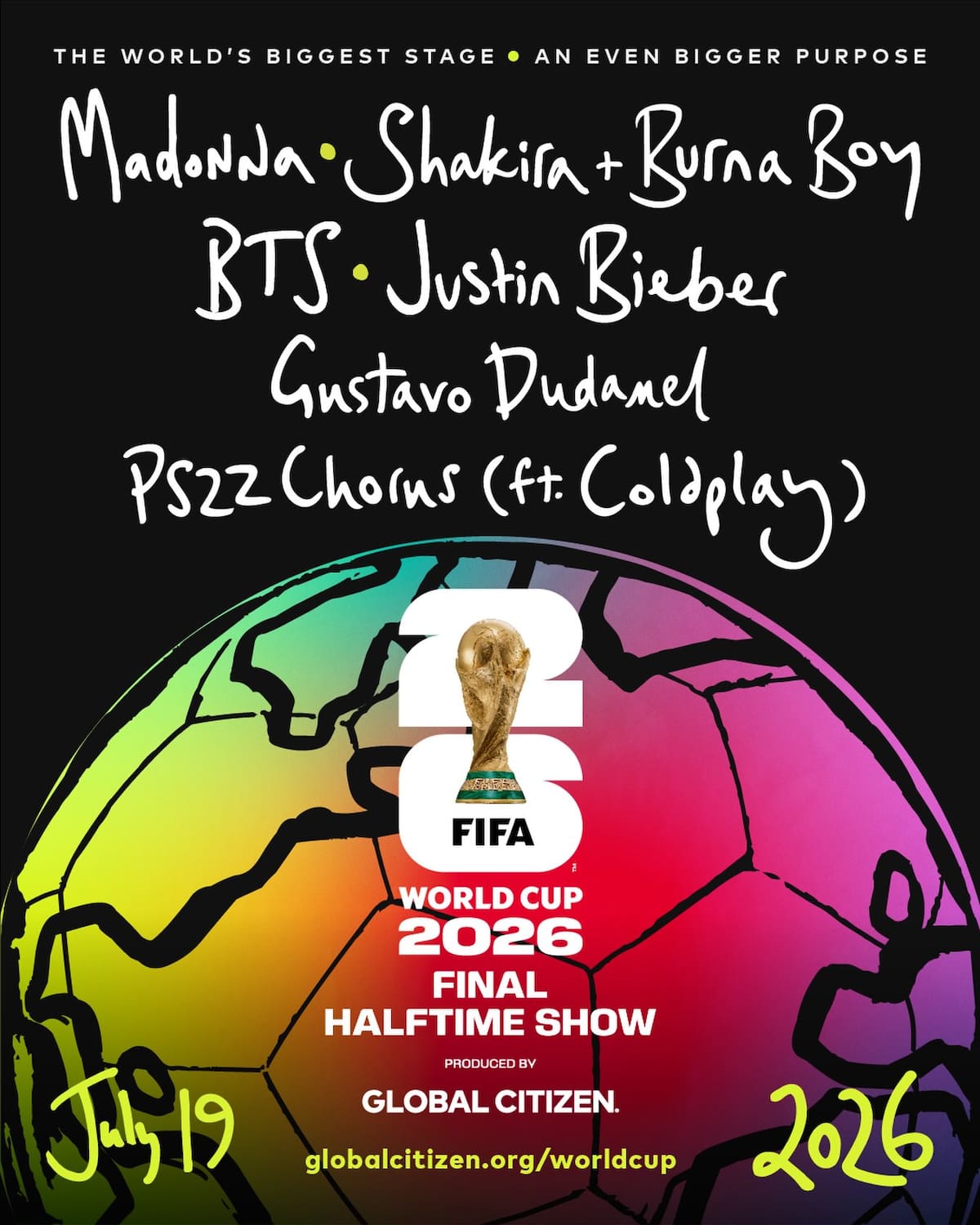 Artistas del concierto de medio tiempo del Mundial 2026. //Foto: @gianni_infantino.