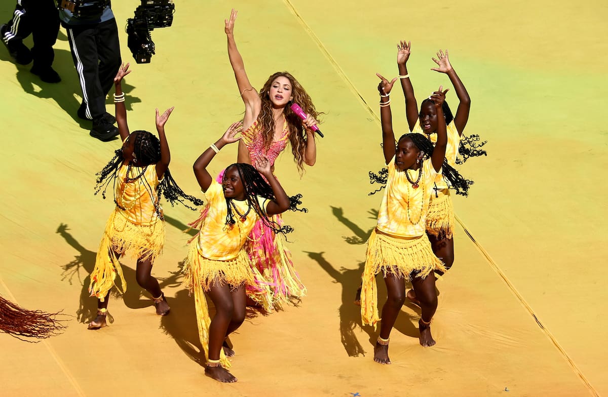 EAST RUTHERFORD (United States), 19/07/2026.- Colombian singer Shakira performs during the halftime show of the FIFA World Cup 2026 final match Spain against Argentina, in New Jersey, USA, 19 July 2026. (España) EFE/EPA/RONALD WITTEK