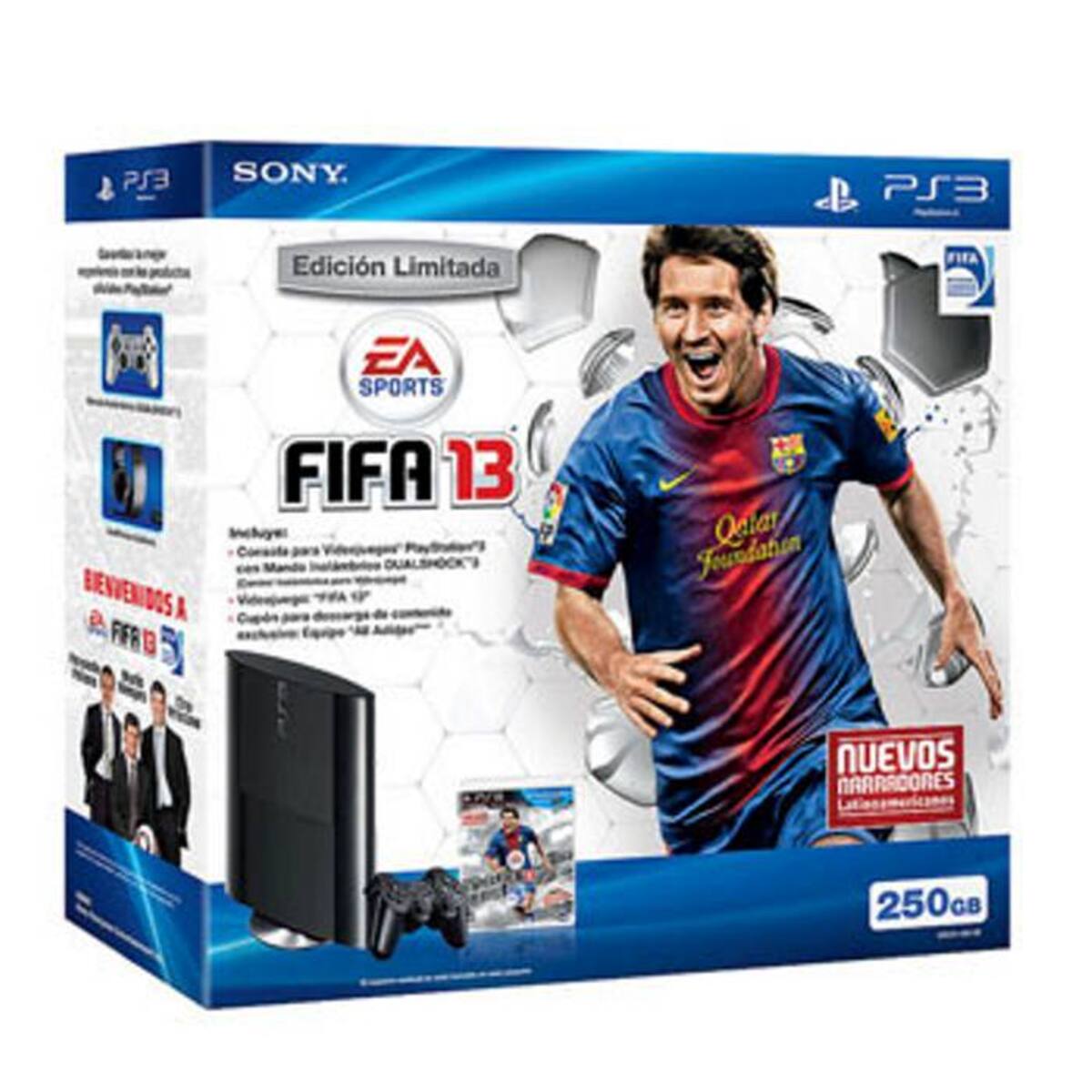 El paquete PS3 hardware incluye la consola PS3 recientemente lanzada de 250 GB, el software EA SPORTS FIFA 13 y “Adidas All Star Team” como contenido descargable exclusivo. ColPrensa