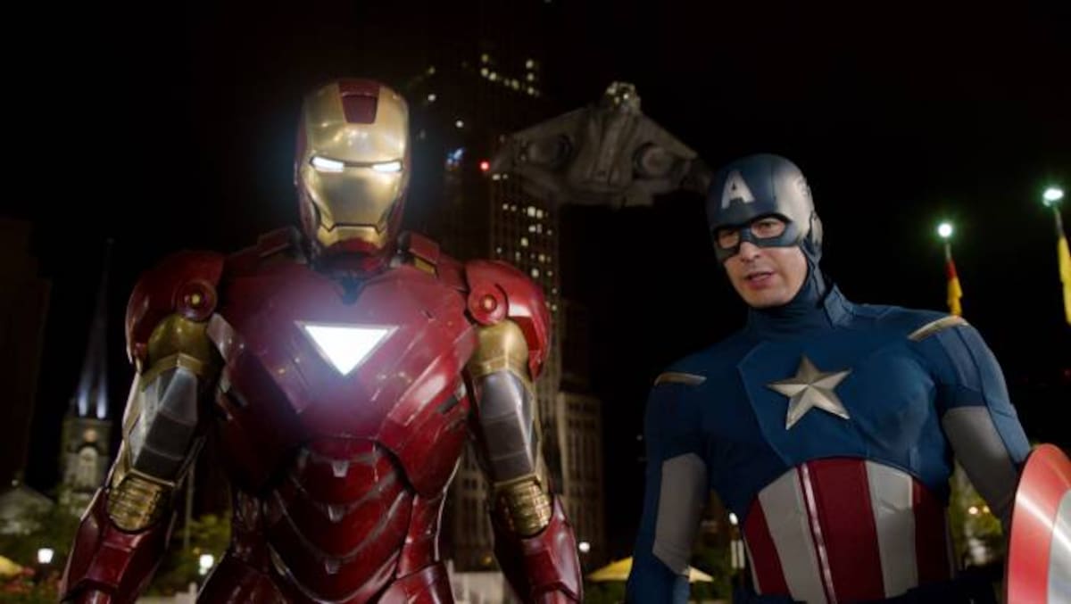 Iron Man y Capitán América en una escena de Los Vengadores. COLPRENSA