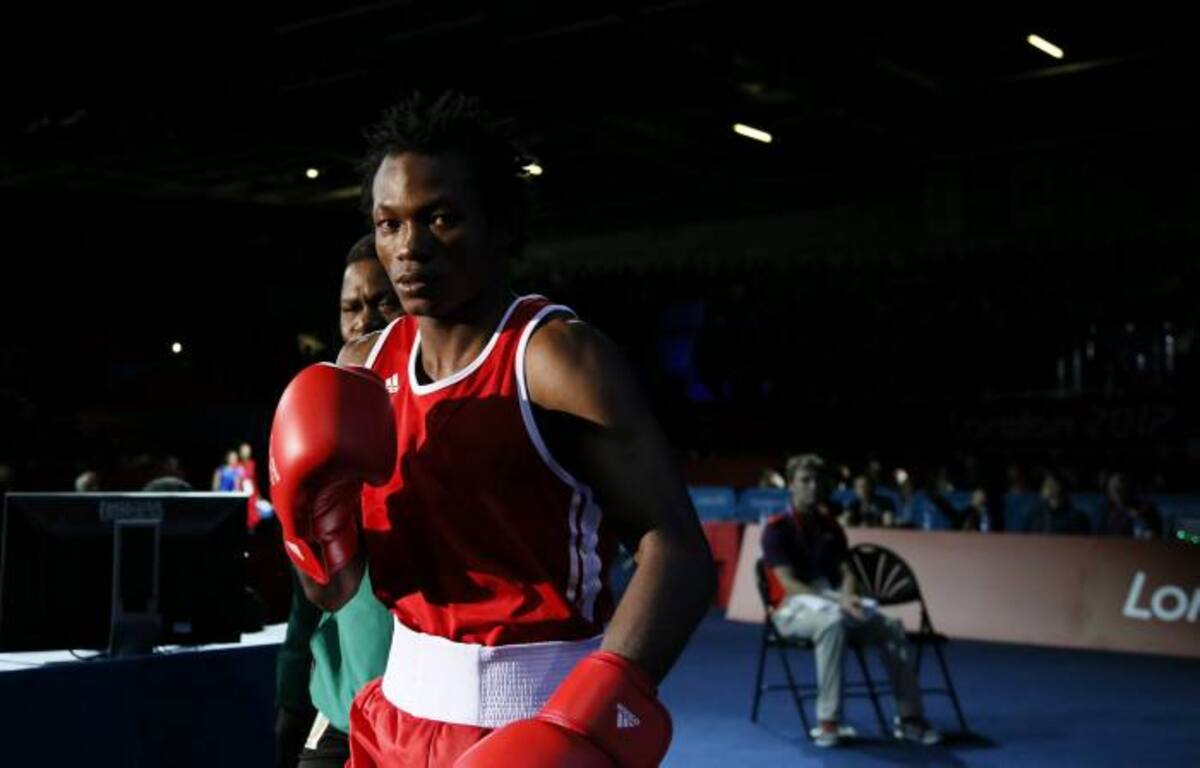 Thomas Essomba, uno de los boxeadores amenazados. AFP / JACK GUEZ