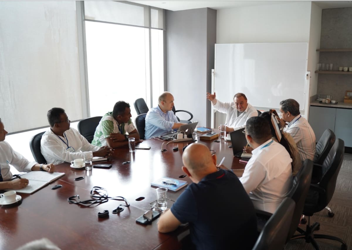 Aspecto de la reunión entre la empresa Air-e Intervenida con Asojuntas y sindicatos.//Cortesía.