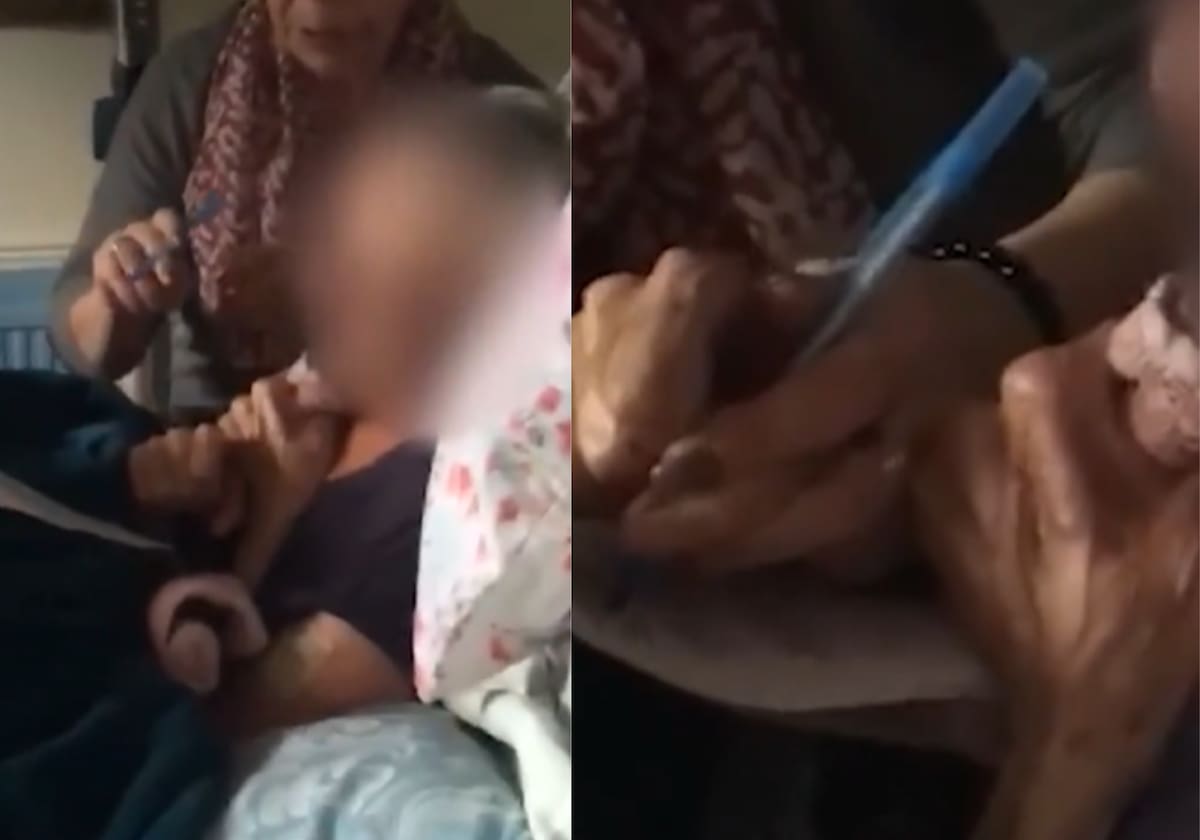 Imágenes de una mujer obligando a su madre moribunda a firmar una millonaria herencia. // Captura de video.