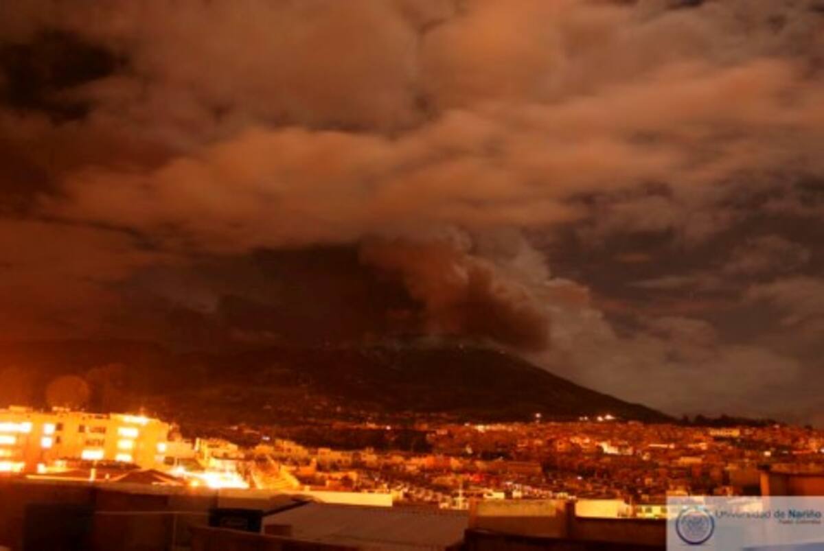 La erupción se sintió en varias partes de la capital nariñense, pero sin daños materiales ni víctimas humanas.
