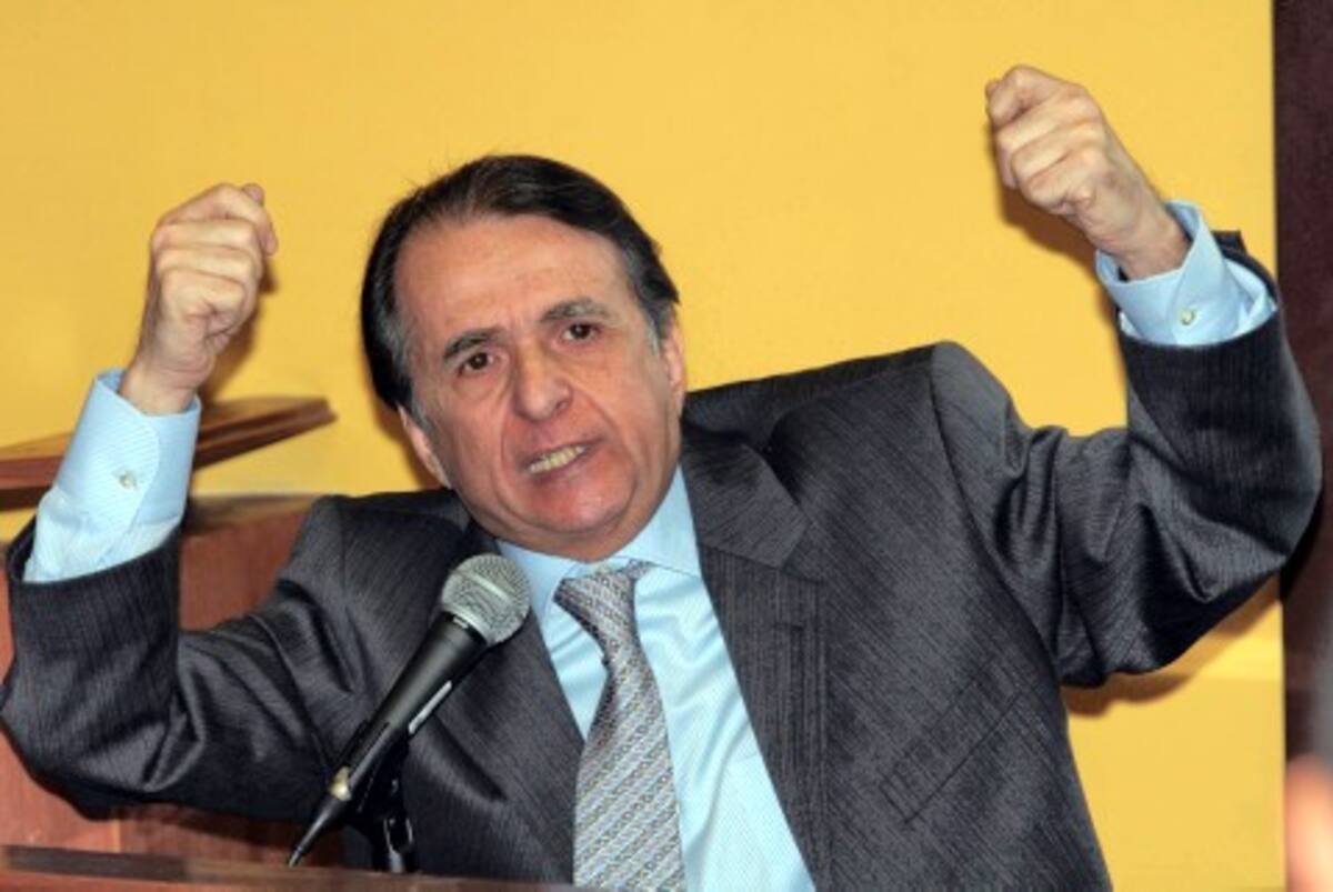 Alberto Santofimio Botero, durante el juicio que se le hizo por el asesinato del dirigente liberal Luis Carlos Galán Sarmiento.