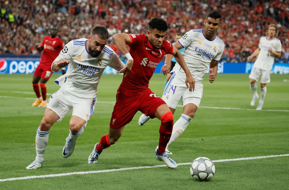 Luis Díaz jugó con Liverpool la final de la Champions League 2022 contra Real Madrid. Foto, EFE: Juanjo Martín.