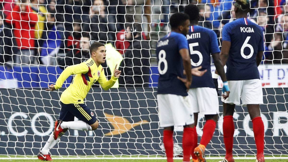 Colombia derrotó a Francia en su último duelo amistoso en suelo francés. //Foto, EFE: Yoan Valat