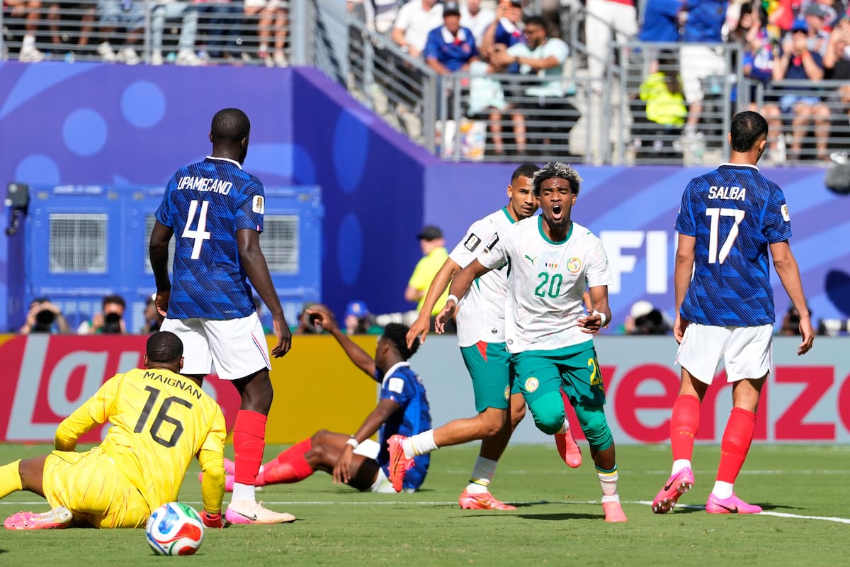 Ibrahim Maye marcó el descuento de Senegal en su partido contra Francia en el debut en el Mundial. //Foto, AP: Yuki Iwamura