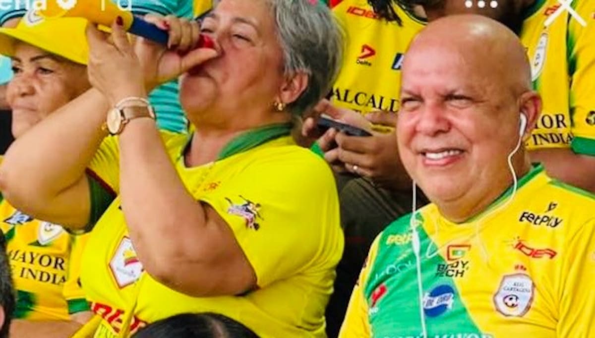 Fredy Cortina y su esposa Chabela Ruiz siempre tienen como plan el Real Cartagena, hace parte de su agenda. //CORTESÍA