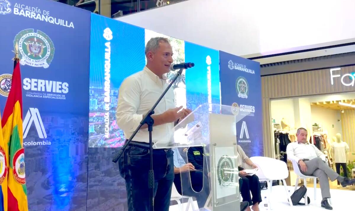 El mayor general (r) Mariano Botero, alto consejero para la seguridad y convivencia ciudadana del Distrito, en el lanzamiento de la estrategia ‘Frente de Seguridad en Centros Comerciales’.//Cortesía.
