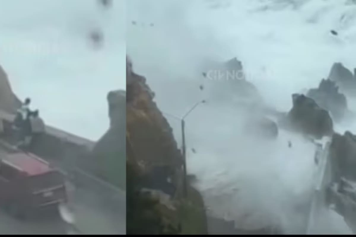 Impactante: ola gigante sorprende a una familia rusa en las costas de Chile