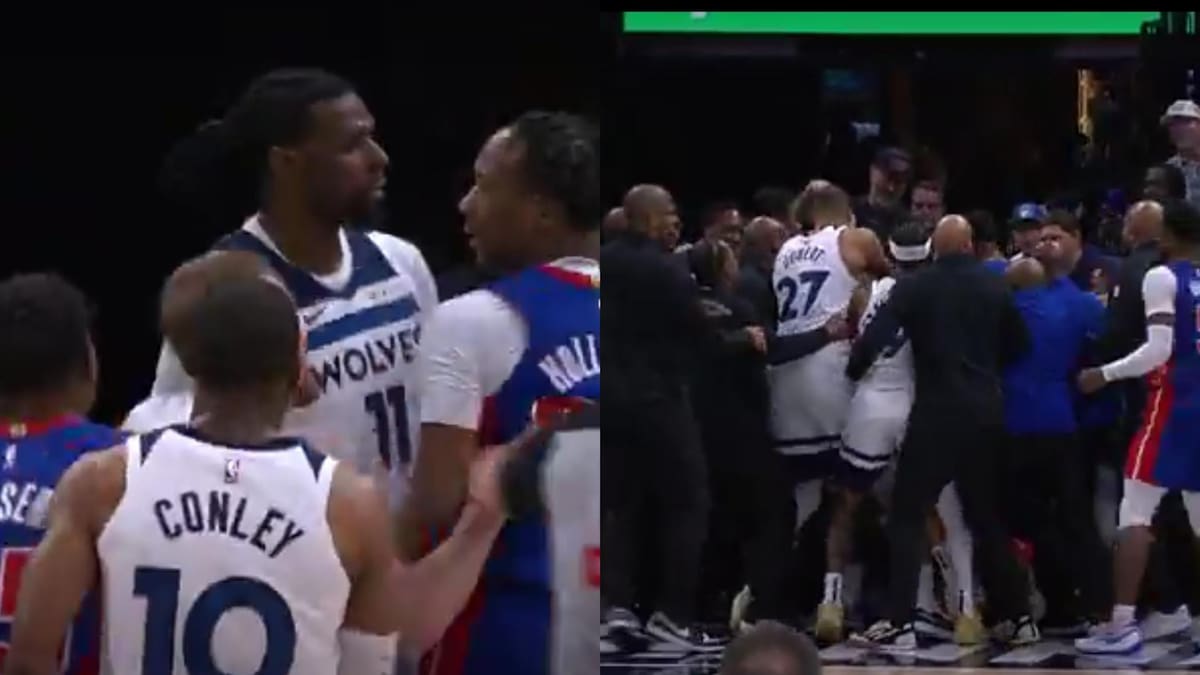 La fuerte pelea que se registró en la NBA y dejó 5 jugadores expulsados y dos asistententes técnicos. // Captura de video.