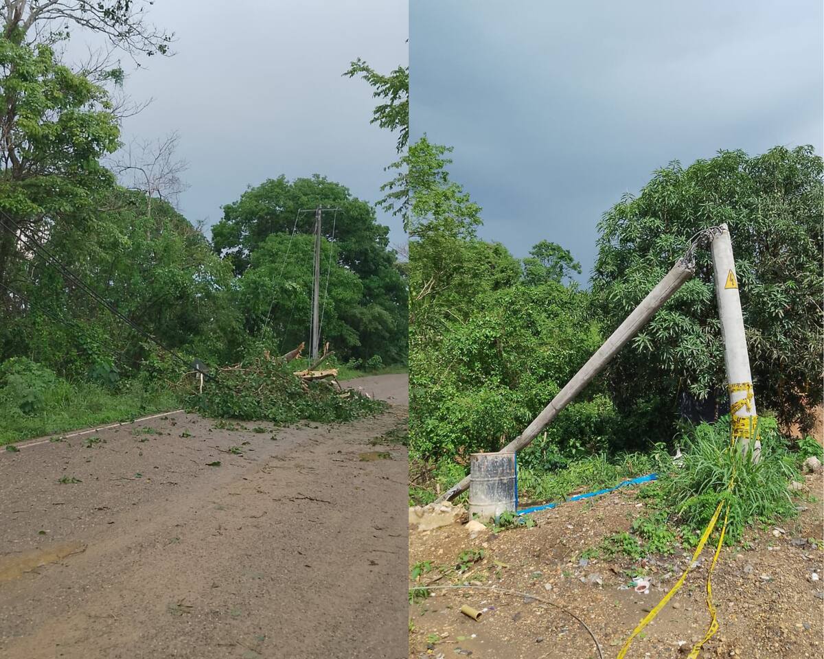 Fuertes lluvias causaron algunas afectaciones al sistema de energía en Cartagena y otros municipios de Bolívar. // Foto: cortesía Afinia