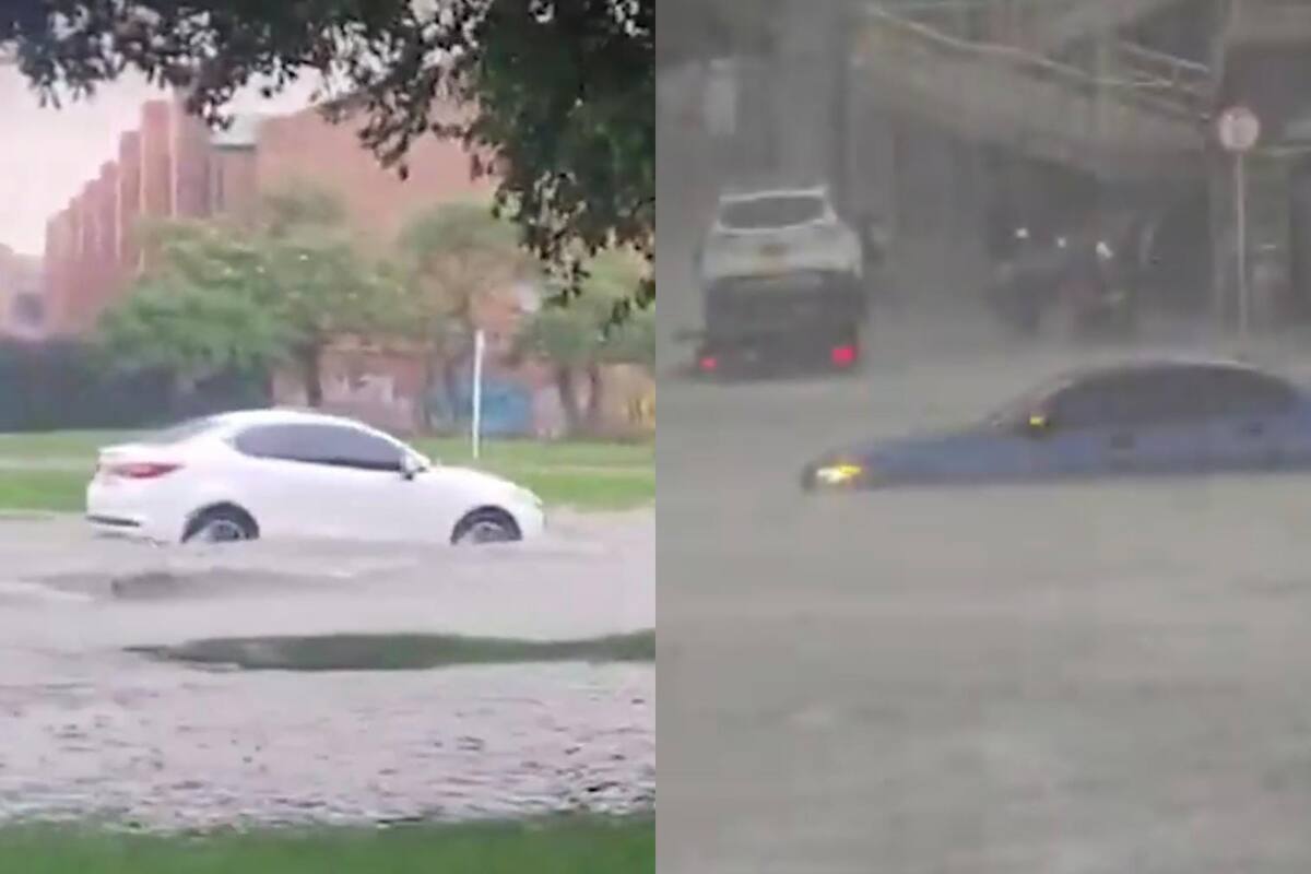 Videos: Inundaciones y caos vial en Bogotá por aguacero y granizada