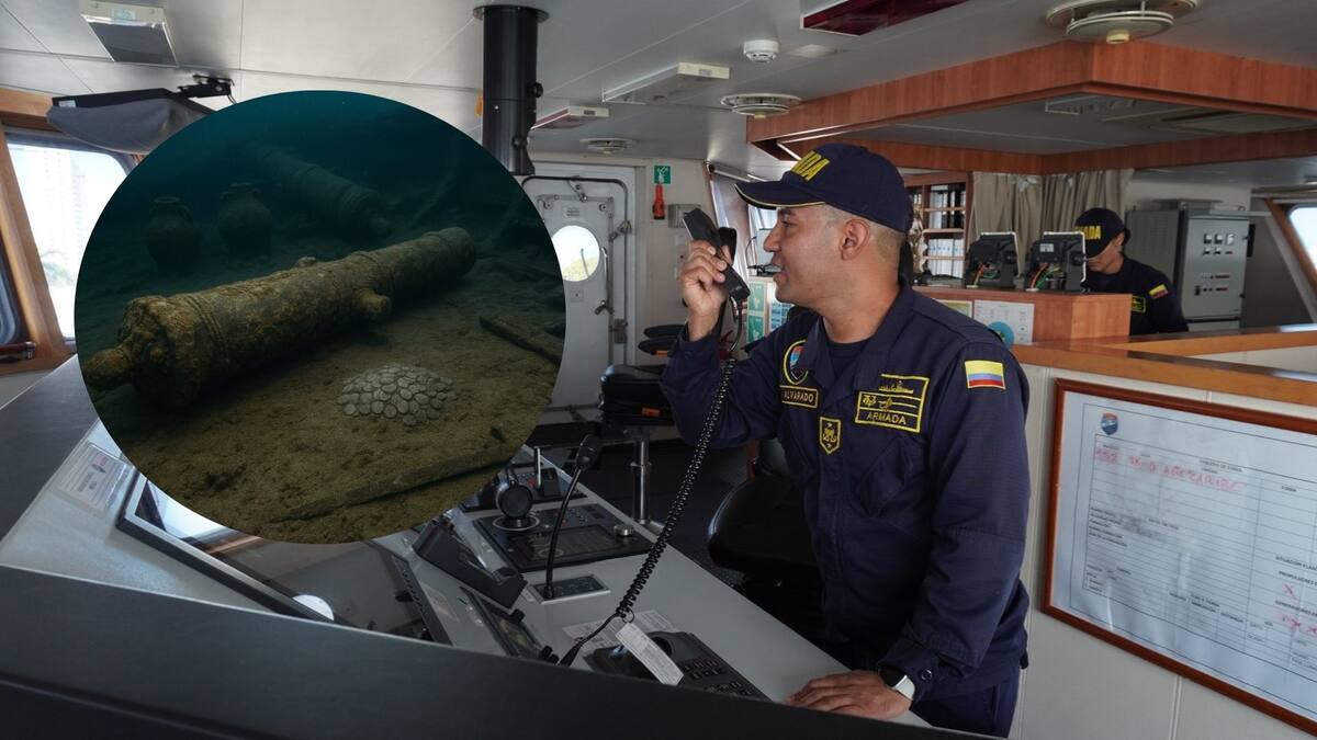 La DIMAR trabaja para proteger el Galeón San José en el buque ARC Caribe. // Foto: Jorge Díaz.