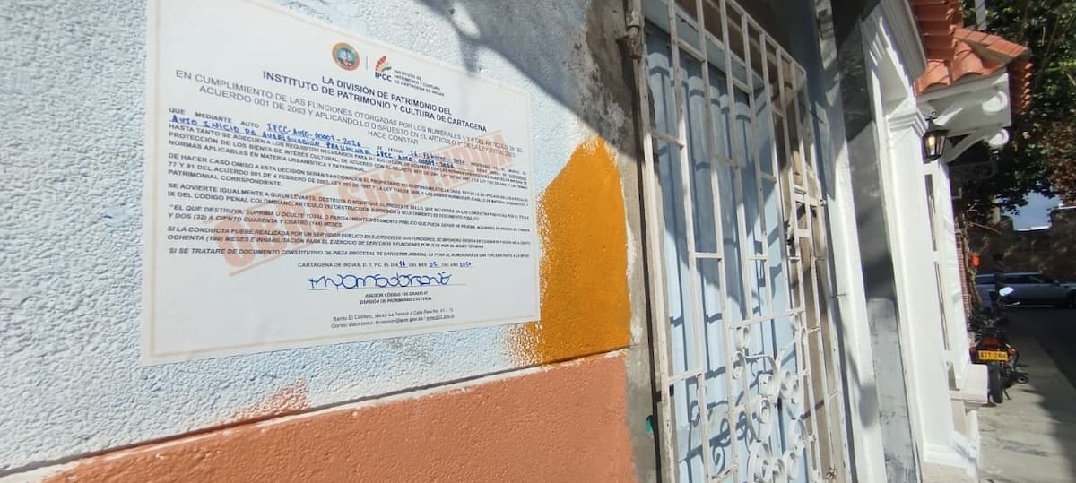 La Alcaldía de Cartagena señaló que durante el 2025 adelantó actuaciones de vigilancia y conservación que derivaron en la suspensión preventiva sobre obras de intervención adelantadas en 13 inmuebles. // Foto: Óscar Díaz
