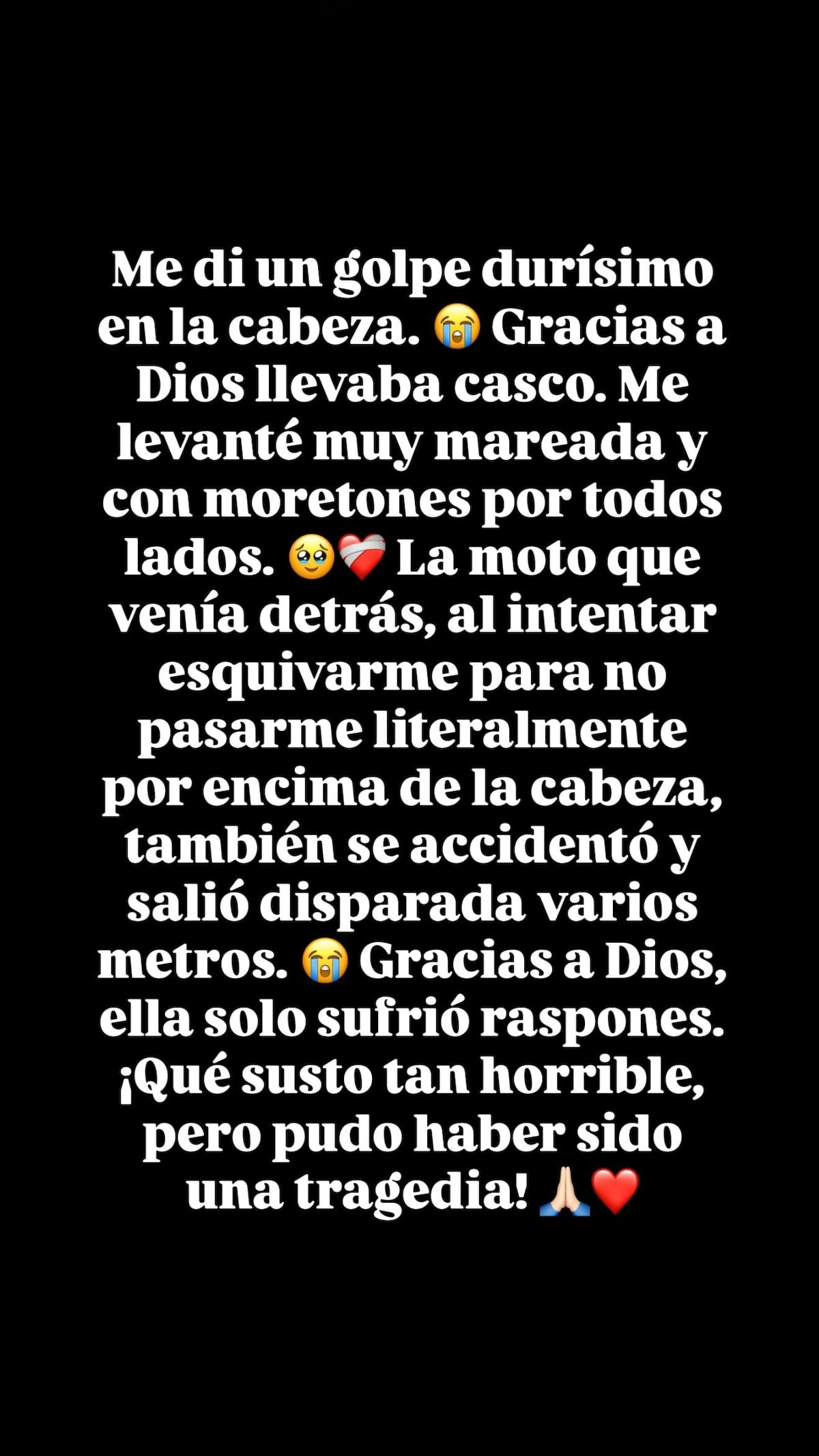 Gisela Castaño compartió el video de la caída y contó cómo resultaron heridas ella y otra conductora durante el recorrido.// Foto tomada de IG: @laredesdelosfamosos