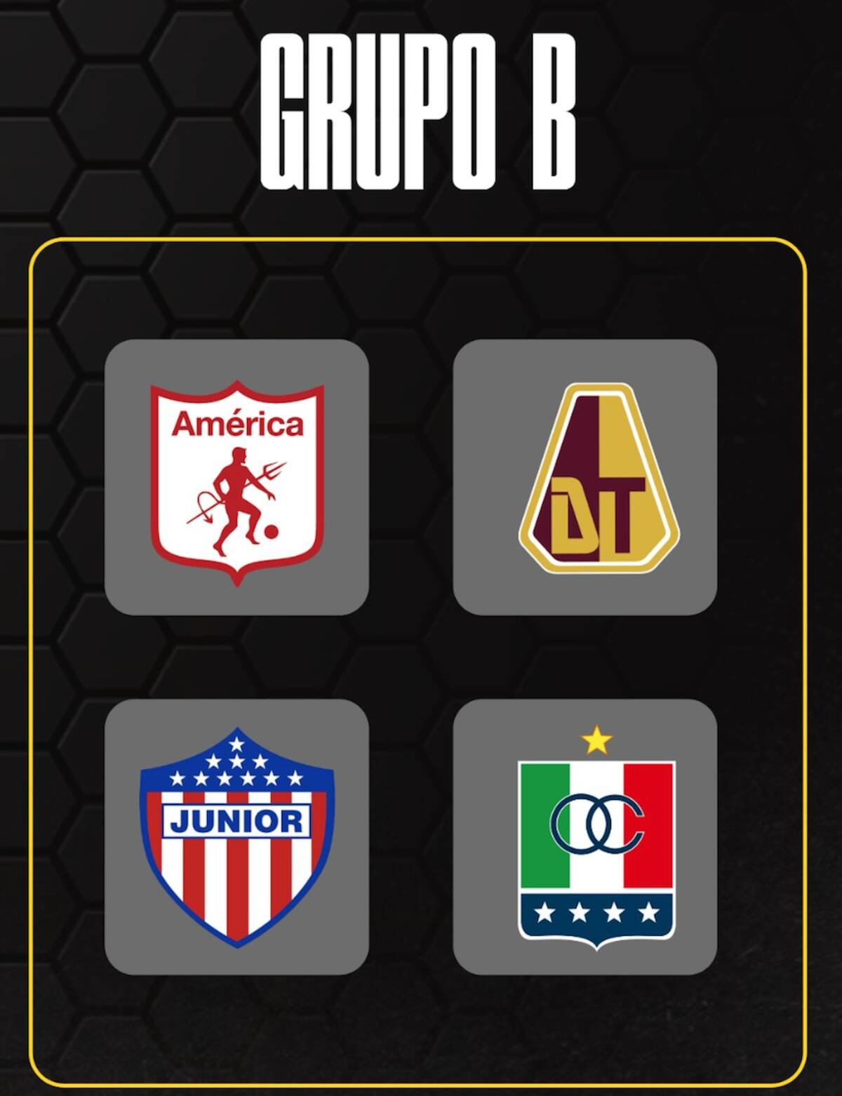 Estos son los equipos que se ubicaron en el Grupo B.