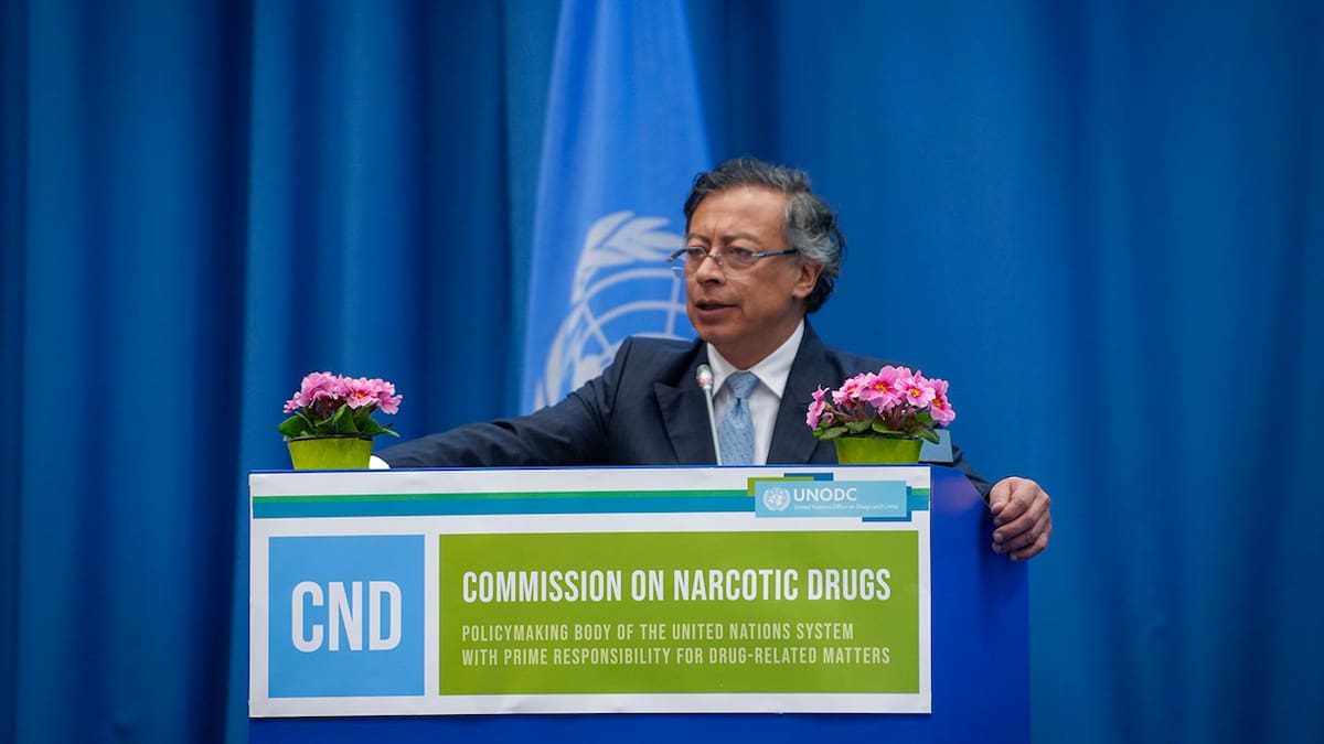 Gustavo Petro, presidente de Colombia, en la Sesión Anual de la Comisión de Estupefacientes de las Naciones Unidas. // Foto: Cortesía - Presidencia.