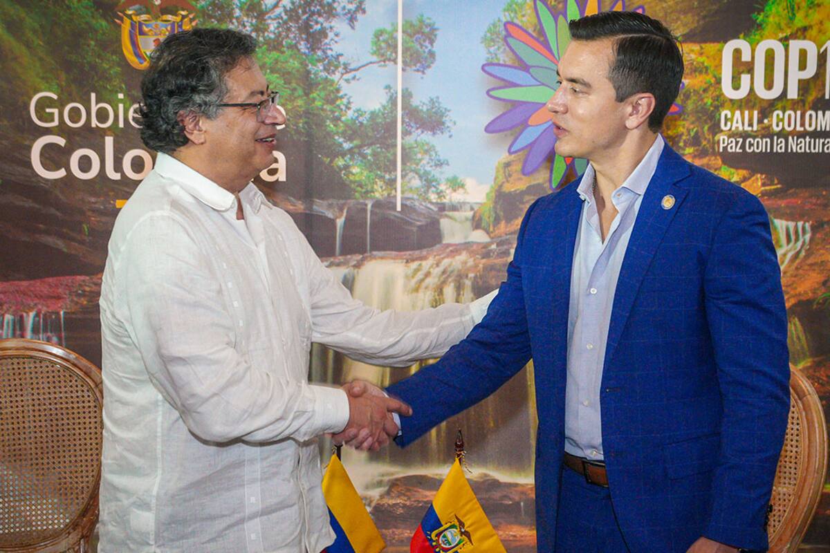 Petro llegó a Ecuador para reunirse con su homólogo Daniel Noboa