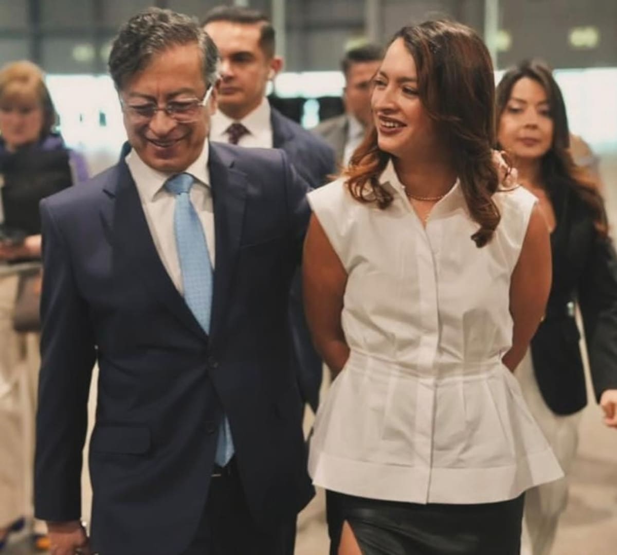 El expresidente Gustavo Petro, junto a su hija, Andrea Petro Herrán. // Foto: tomada de IG @andreapetro1.