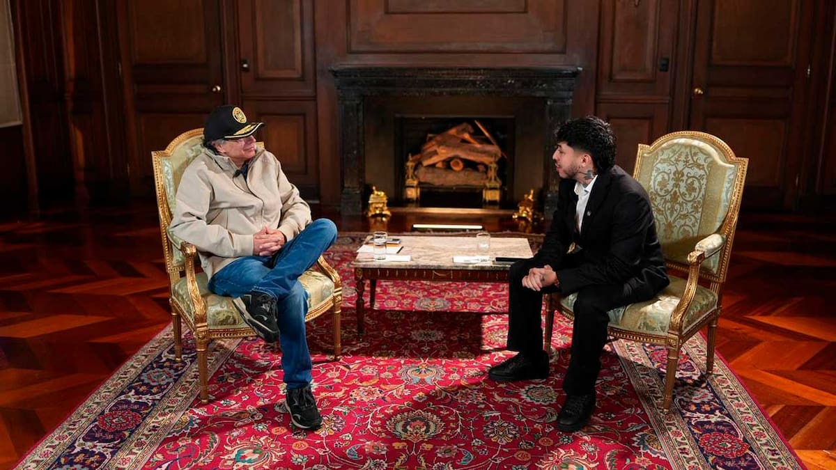 Gustavo Petro y Westcol en la Casa de Nariño. // Foto: cortesía de la Presidencia de la República.