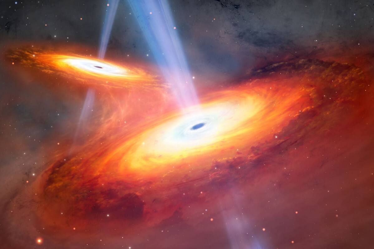 Hallan la pareja de cuásares fusionados más distante, a 900 millones de años tras Big Bang