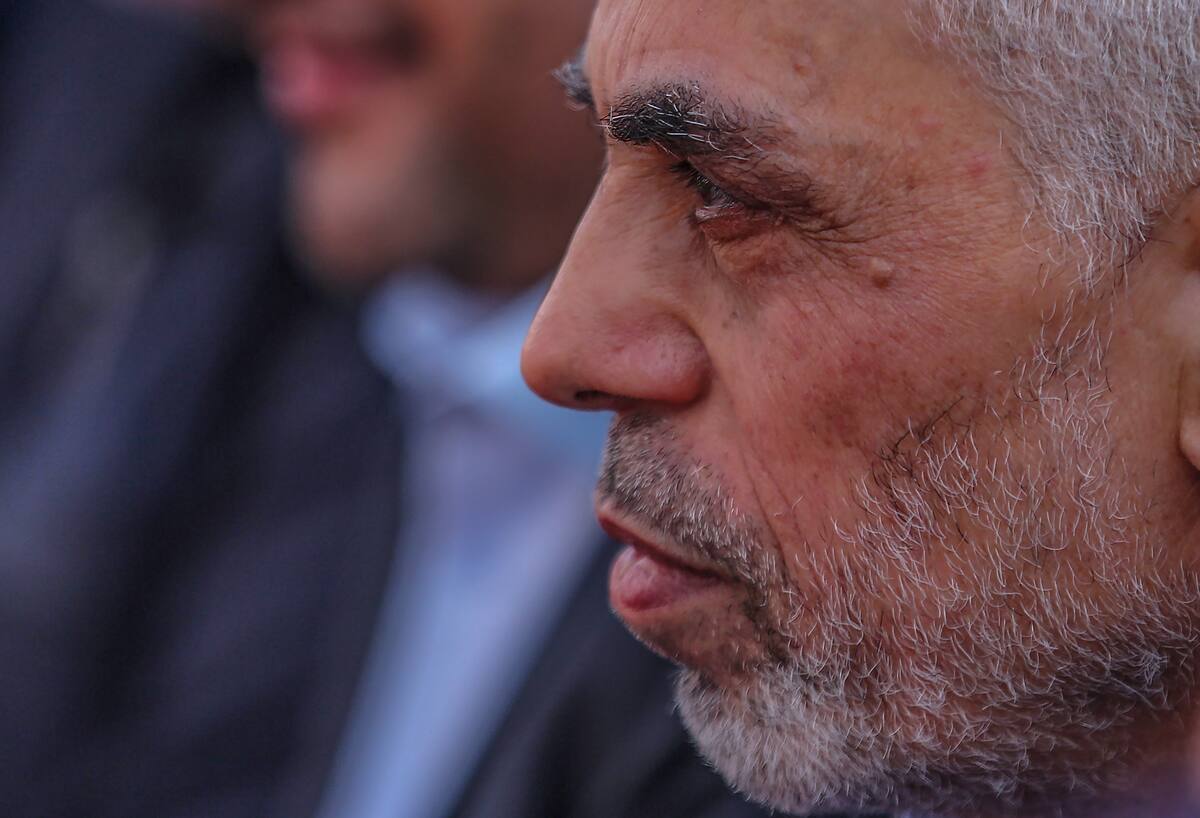 Gaza City (---), 14/04/2023.- Senior Hamas leader in Gaza Strip, Yahya Al-Sinwar attends a Hamas rally marking Al-Quds Day, or 'Jerusalem Day', in Gaza City on, 14 April 2023. Al-Quds Day was started in 1979 by the late Ayatollah Khomeini, founder of the Islamic Iranian republic, who called on the world's Muslims to show solidarity with Palestinians on the last Friday of the fasting month of Ramadan. (Estados Unidos, Jerusalén) EFE/EPA/MOHAMMED SABER