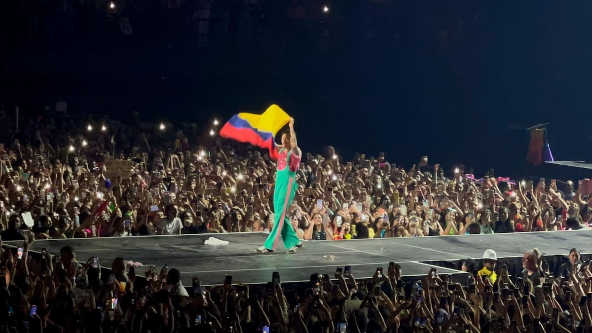 El artista británico cantó sus éxitos en su concierto en Bogotá. //Foto: EFE.