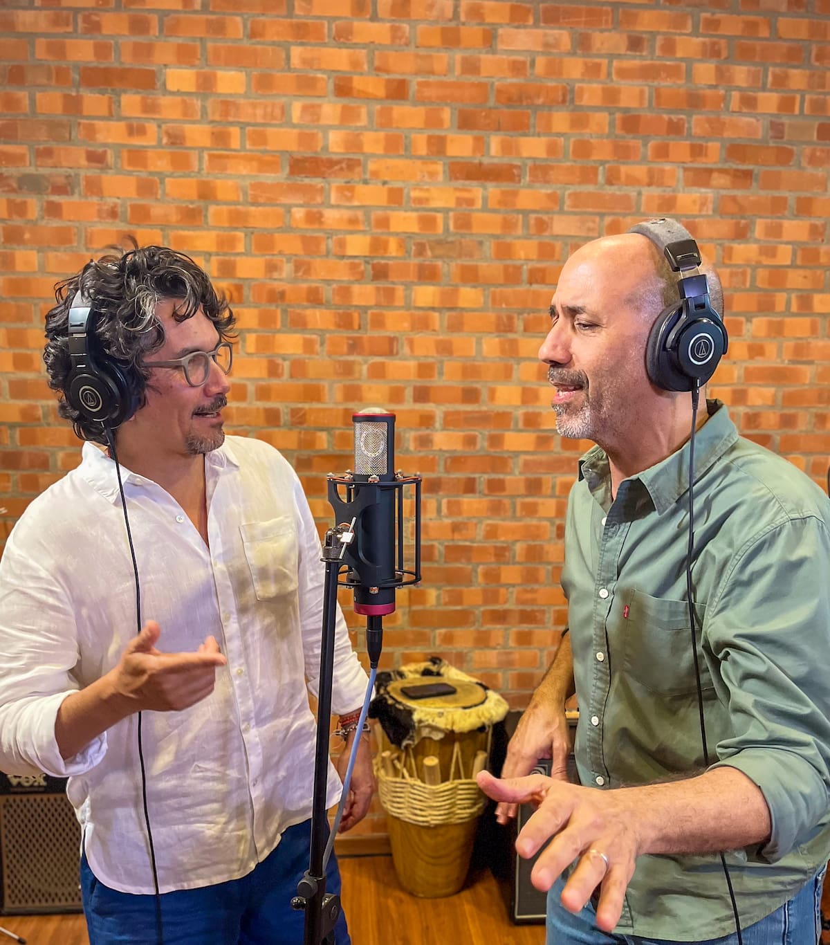 Henry Char y Jorge Villamizar en las grabaciones de "NFA". //Foto: cortesía.